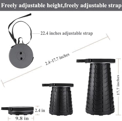 Fishboy Upgraded Collapsible Stool, 400lbs Max Weight, Lightweight But Sturdy, Portable Retractable Folding Telescoping Foldable Camping Stool for Adults Outdoor Fishing Hiking Gardening Travel BBQ