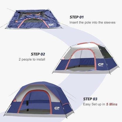 CAMPROS CP Tents for Camping 2/4/6 Person, Waterproof Windproof Dome Tent