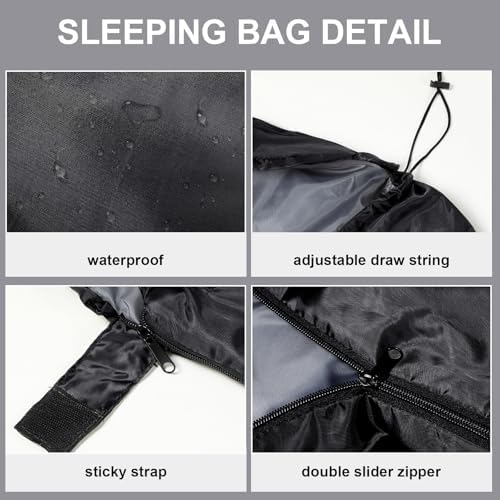 Tudomro 2 Pcs Camping Sleeping Bag for Adults Lightweight Packable Waterproof Camping Gear Equipment to Keep Warm for Outdoor Backpacking Hiking Travel