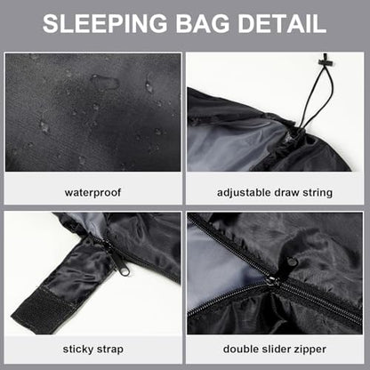 Tudomro 2 Pcs Camping Sleeping Bag for Adults Lightweight Packable Waterproof Camping Gear Equipment to Keep Warm for Outdoor Backpacking Hiking Travel