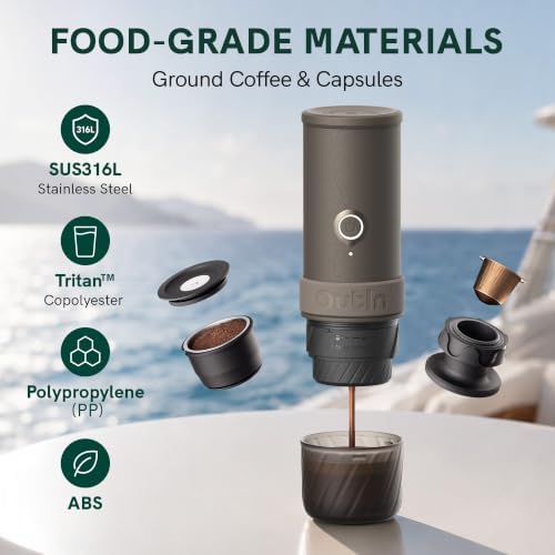 OutIn Mino Portable Electric Espresso Machine for Travel with Self-Heating