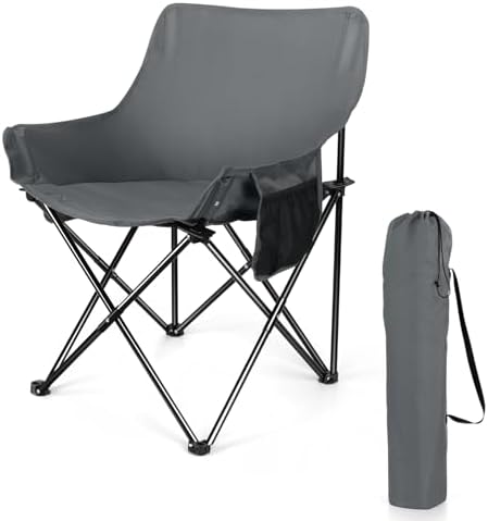 Joyfair Camping Lawn Chair for Adult, Outside Beach Chairs (1 Pack, Grey)