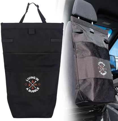 Living in a Bubble Wet Dry Laundry Bag – Portable Waterproof Laundry Hamper for RV, Campervan & Travel – Foldable Clothes Organizer with Separate Wet & Dry Compartments