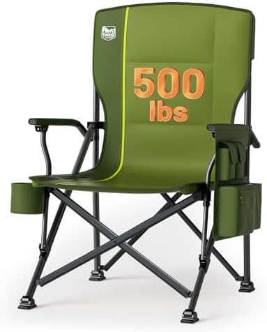 TIMBER RIDGE Oversized Folding Camping Chair High Back 500lbs