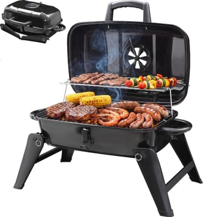 Portable Charcoal Grill, Small Foldable Tabletop BBQ Grill