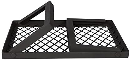Amazon Basics Heavy-Duty Portable Camping Grill Grate for Outdoor Open Flame Cooking, Foldable, Sturdy, 15.9" x 12.2", Black