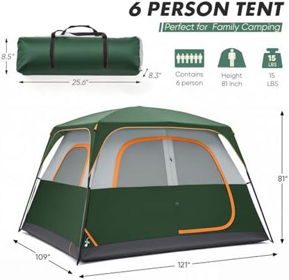 OLIXIS Camping Tent 2 Person, Tent for Camping, Fast Setup, Compact Carry