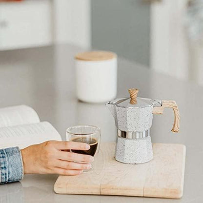 GROSCHE Milano Stovetop Espresso Maker Moka Pot 9 espresso Cup 15.2 oz Grey