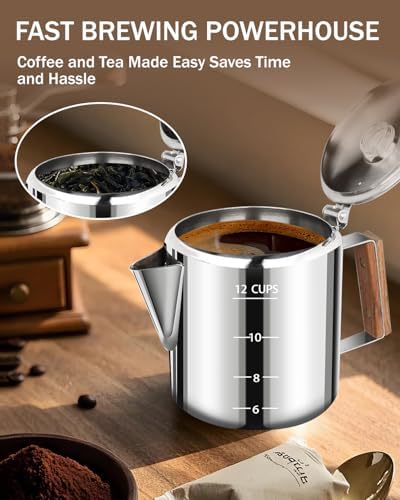 Coffee Maker 12 Cup Coffee Percolator 304 Stainless Steel Pot
