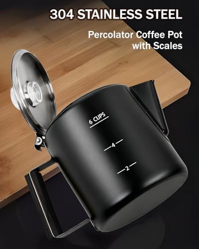 Coffee Maker 6 Cup Coffee Percolator 304 Stainless Steel Pot