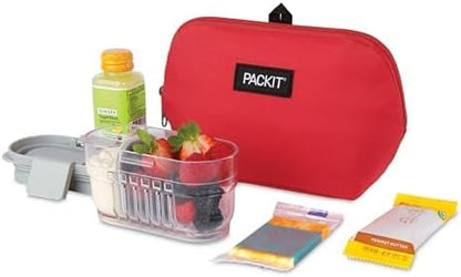 PackIt® Freezable Snack Bag, Poppy, Built with ECOFREEZE® Technology, Collapsible, Reusable, Zip Closure, Designed For Keeping Snacks Fresh On the Go