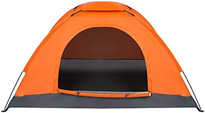 Camping Tent 1-2 Person Waterproof Windproof Dome Tent with Double Layers Door-Easy Set up-Portable Tents for Camping,Oxford Fabric,Orange