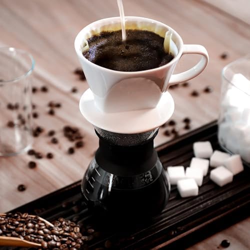 Pour Over Ceramic, Coffee Dripper Ceramic Coffee Maker,White