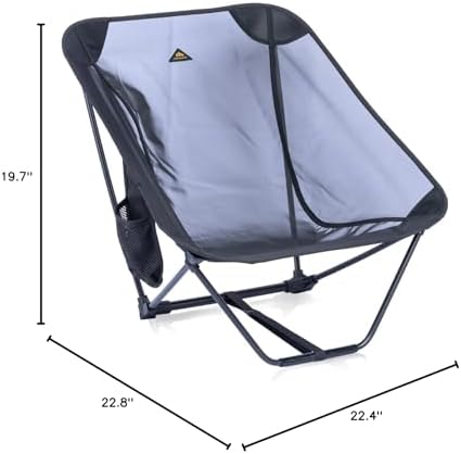 iClimb Low Ultralight Compact Folding Chair (Black Mesh)