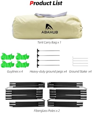 Abahub Portable Screen House Tent for 4-6 Person, 9.8x9.8x6.7 ft, White