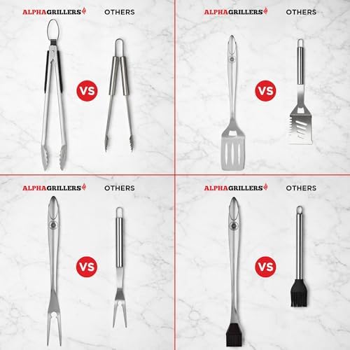 Alpha Grillers Grill Tools Set, BBQ & Grilling Accessories Outdoor Utensils
