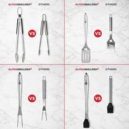 Alpha Grillers Grill Tools Set, BBQ & Grilling Accessories Outdoor Utensils