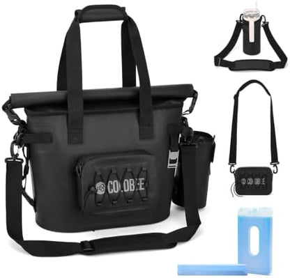 Coldbee 3-in-1 Waterproof Soft Cooler, Pouch & Cup Holder,12H Cold
