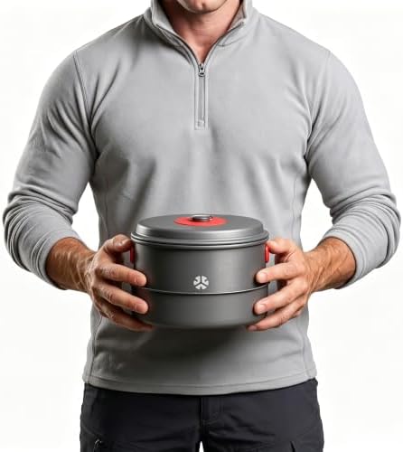 ALOCS Camping Cookware Set Camping Gear Compact Camping Pots and Pans Set