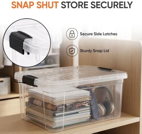 Superio 21 Quart Clear Plastic Storage Boxes with Lids, Stackable Organizer Containers, BPA-Free Storage Bins for Home, Office, School & Dorm, 2 Pack