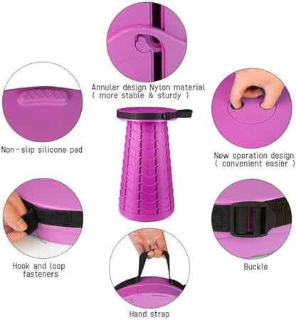Folding Stool for Adults, Portable Chairs for Outside, Purple