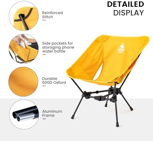 ONETIGRIS Tigerblade Camping Chair, Lightweight Folding Backpacking Hiking Chair, Compact Portable 330 lbs Capacity
