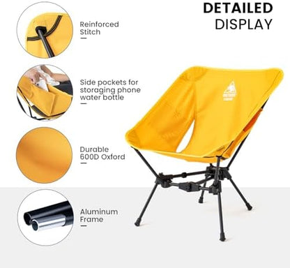 ONETIGRIS Tigerblade Camping Chair, Lightweight Folding Backpacking Hiking Chair, Compact Portable 330 lbs Capacity