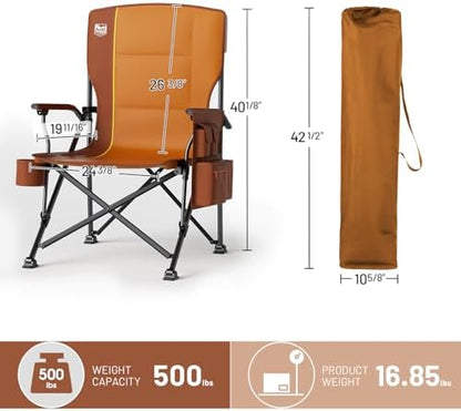 TIMBER RIDGE Oversized Folding Camping Chair High Back 500lbs