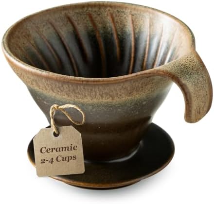 Gomakren Pour Over Coffee Maker Single-Hole Cone, Ceramic Coffee Dripper
