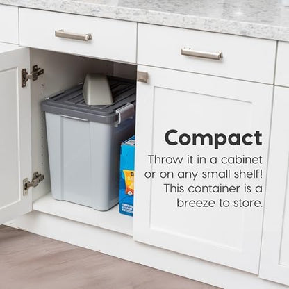 IRIS USA Dog Food Storage Container, Up to 30 lbs, Gray/Dark Gray