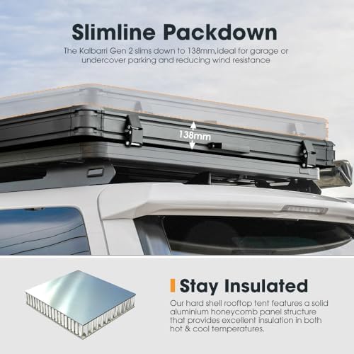 SanHima Hotham Rooftop Tent Hard Shell, Aluminium Roof Top Tent for Car SUV Truck