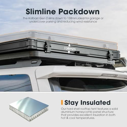 SanHima Hotham Rooftop Tent Hard Shell, Aluminium Roof Top Tent for Car SUV Truck