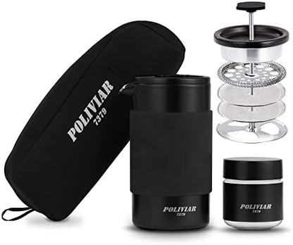 POLIVIAR French Press Coffee Maker, 12 oz
