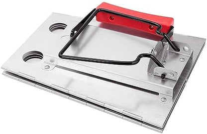 Royal Gourmet Foldable Charcoal Chimney Fire Starter Camping Grill, silver and red