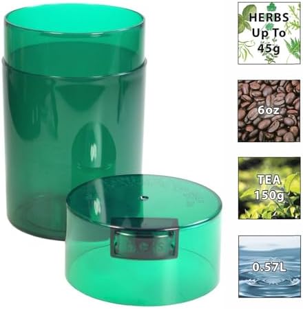 Tightvac - 1 to 6 oz Vacuum Sealed Storage Container, Green Tint