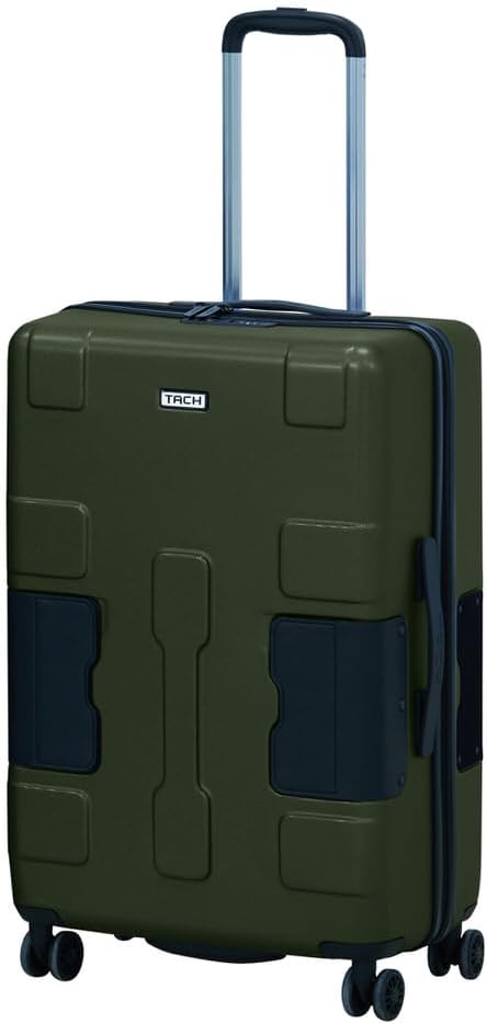 Tach V3.1 Hard Shell Carry On Luggage 20 inch | Carry on Luggage with Spinner Wheels & Patented Built-In Connecting System | One Piece Rolling Suitcase Links 9 Bags At Once (Green)