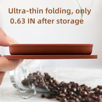 Set of 2 Collapsible Travel Pour Over Coffee Dripper, Brown+Grey