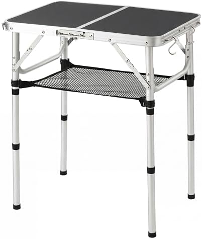 Folding Table Small, 24''L x16''W Camp Aluminum Table, Lightweight Portable