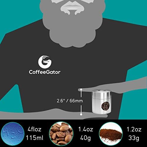 Coffee Gator Mini Coffee Canister- 4oz Borosilicate Glass