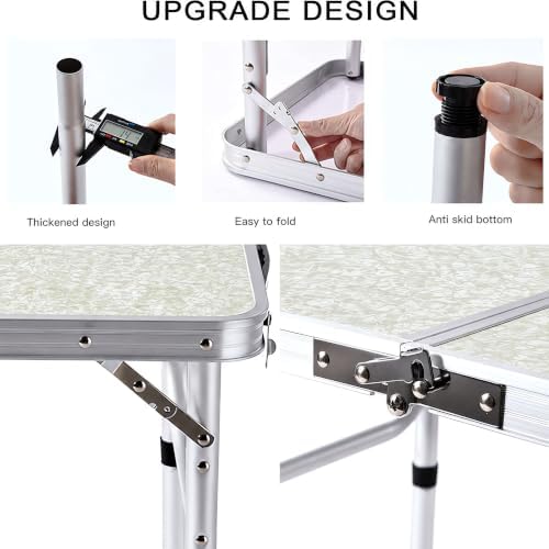 Folding Camping Table, 36''L x24''W Camp Aluminum Table with Adjustable Height Legs, Indoor Outdoor Lightweight Portable Folding Dining Table for Camp Picnic Beach BBQ Cooking 3Ft（2 Heights 15"/28"）