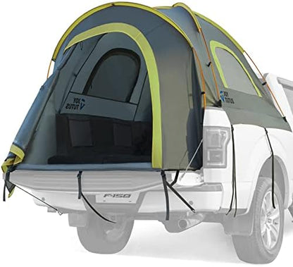 JOYTUTUS Pickup Truck Tent 5ft 2.0, Waterproof PU2000mm Double Layer for 2 Person, Portable Truck Bed Tent with Rainfly, Green, Aluminum Pole