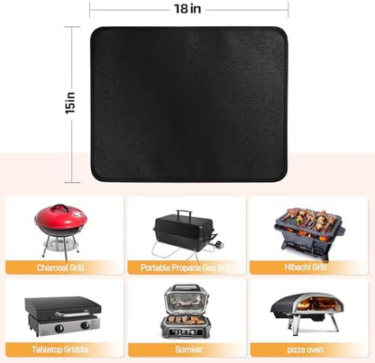 Heat Resistant Mats for Countertop fits Tabletop Grill, 18x15x0.04in, Black