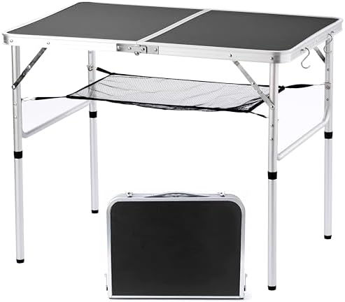 YUFIFAIRY Folding Camping Table, 36''L x24''W, Portable Aluminum Camp Table