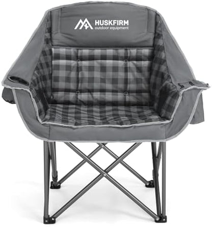 Huskfirm Oversized Camping Chair,Padded Camping Chairs Support 450LBS, Grey