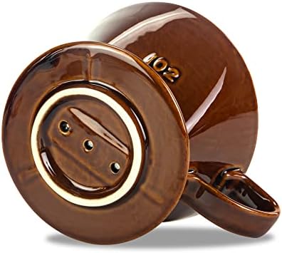 Pour Over Ceramic, Coffee Dripper Ceramic Coffee Maker,Brown