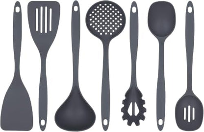 Glad Cooking Kitchen Utensils Set – 7 Pieces, Nylon Tools for Nonstick Cookware, Gray (Pack of 6)