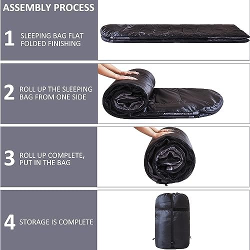 oaskys Double Sleeping Bag for Adults with 2 Pillows - Queen Size XL Waterproof Sleeping Bag for All Season Camping Hiking Backpacking 2 Person Sleeping Bags for Cold Weather & Warm