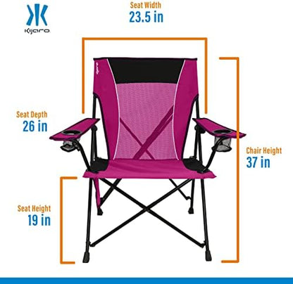 Kijaro Dual Lock Portable Camping Chairs - Enjoy the Outdoors with a Versatile Folding Chair for Sports, Lawn - Dual Lock Feature Locks Position – Hanami Pink