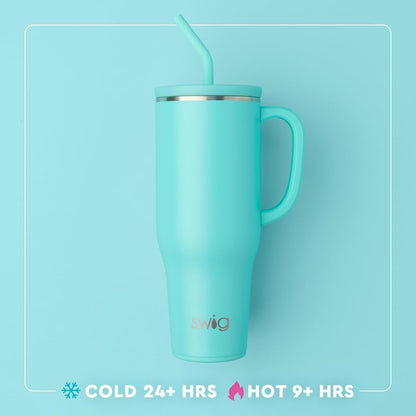 Swig Life 40oz Mega Mug, 40oz Tumbler with Handle and Straw, Extra Large Insulated Tumblers, Cup Holder Friendly Travel Mug (Wyoming)