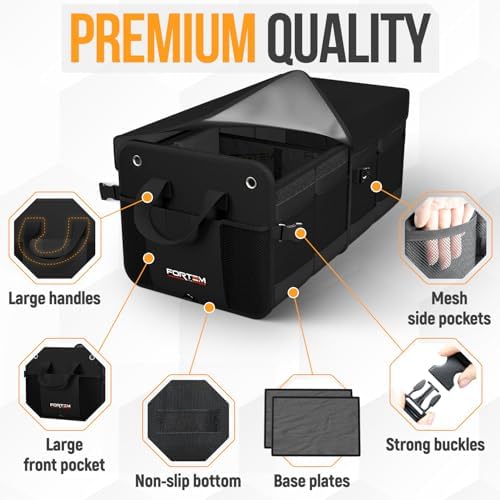 FORTEM Trunk Organizer - Collapsible Car Organizer & Storage Bag for SUVs
